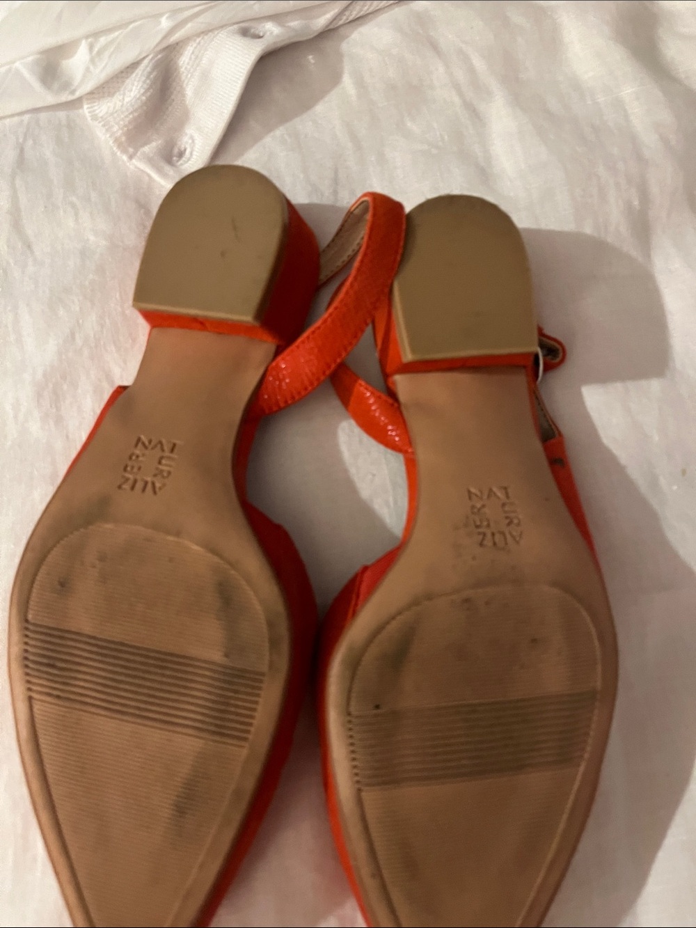 Naturalizer Orange Pointed Slingback Flats - Picture 2 of 3